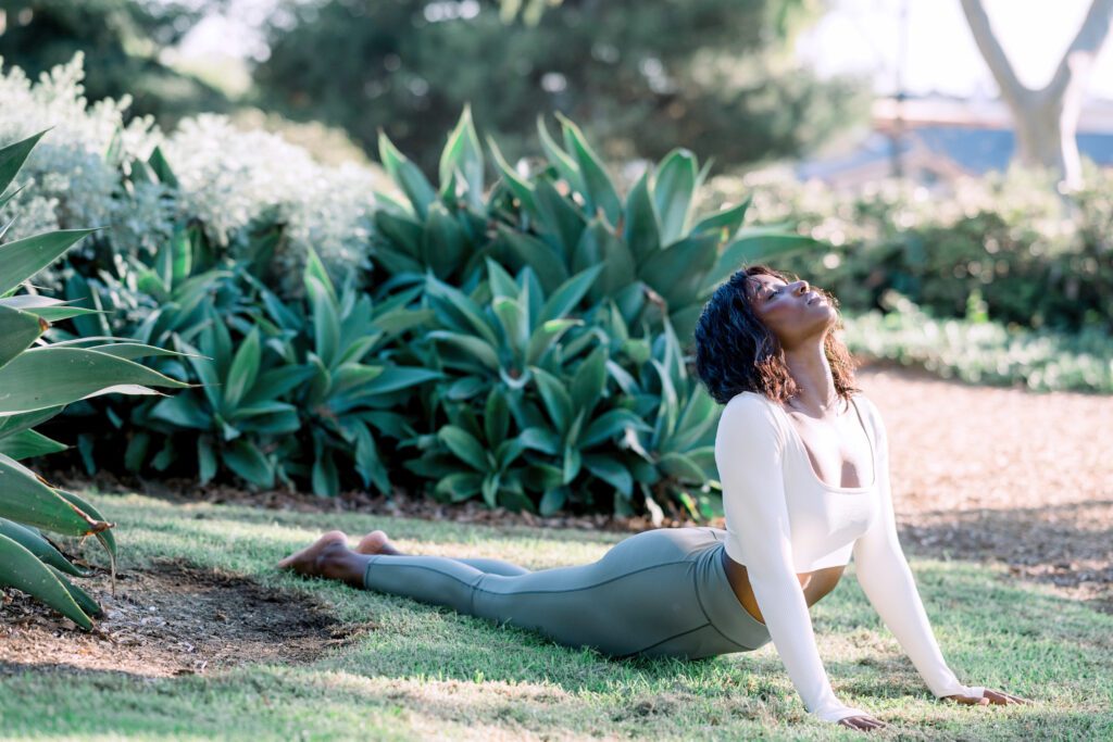 Woman practicing yoga