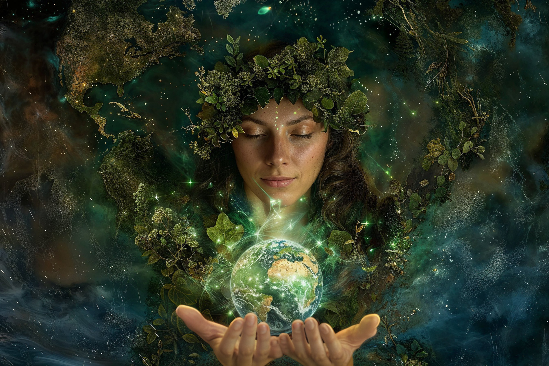 Goddess holding Earth