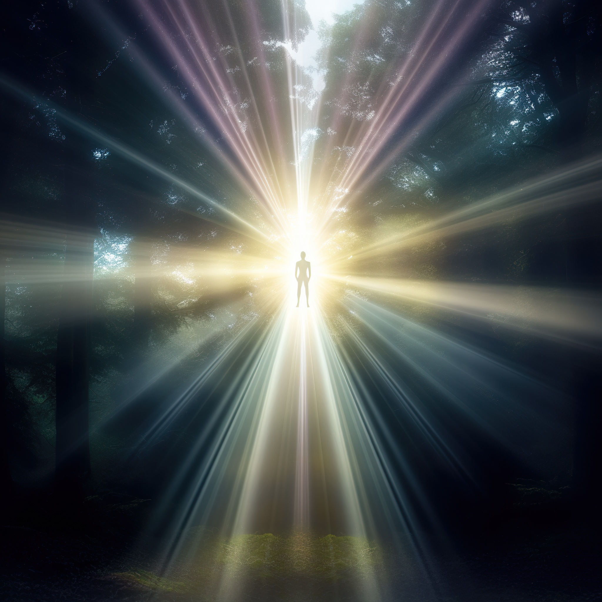 Person in Rays of Light