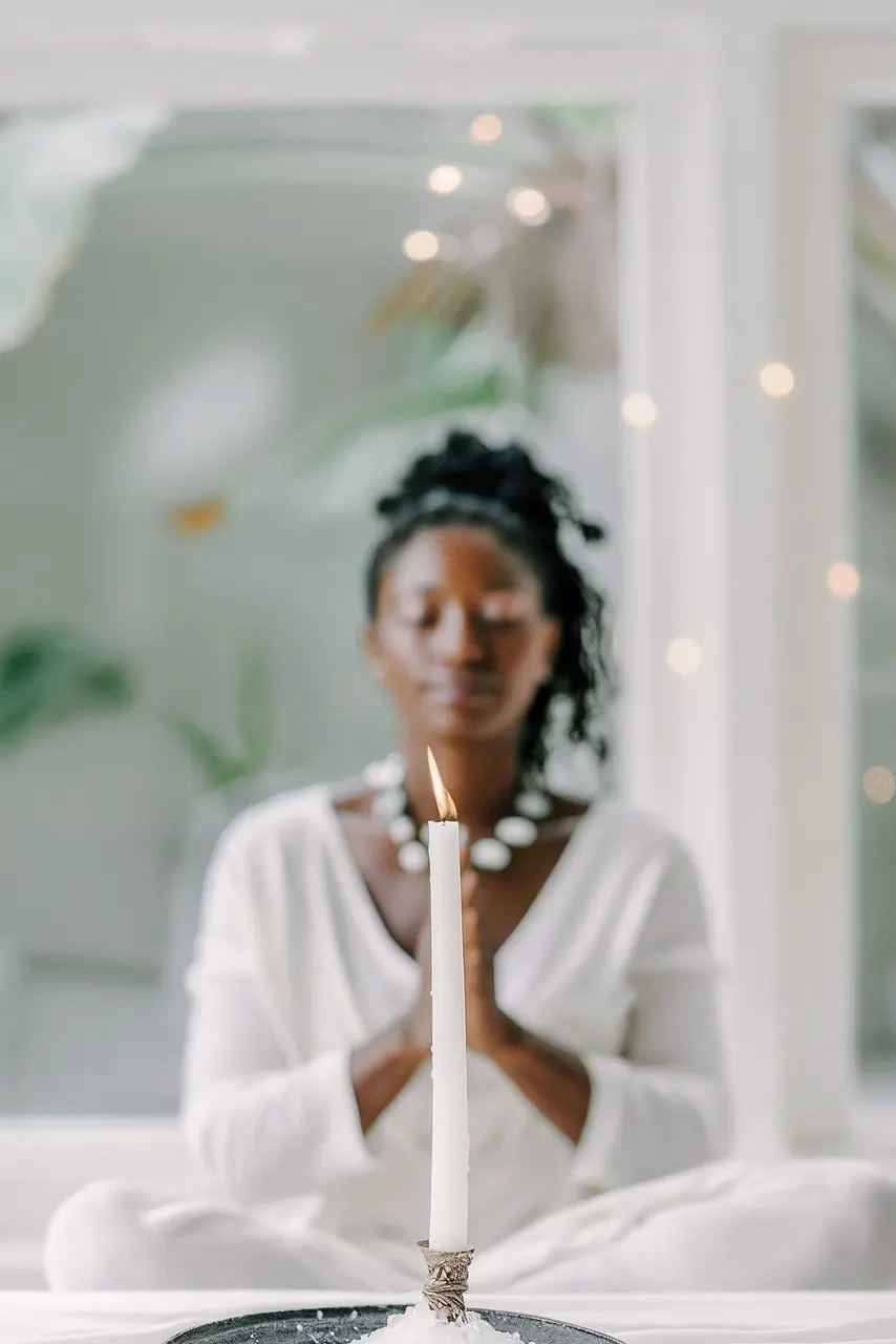 woman and candle